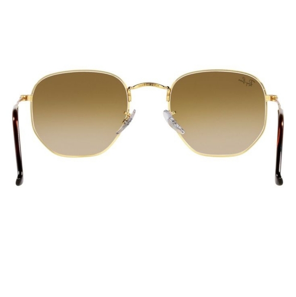 RayBan Hexagonal Gradient Brown Lenses RB3548N Gold Frame Men & Women - Picture 7 of 16